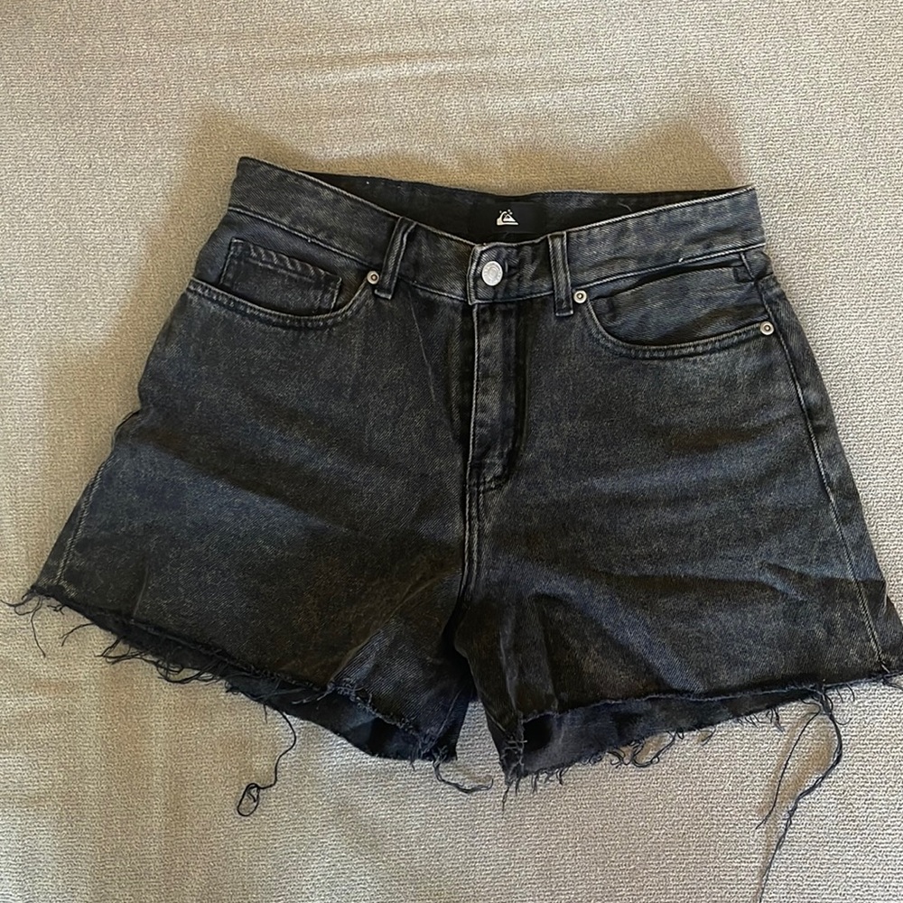 Black Denim Cut Off Shorts